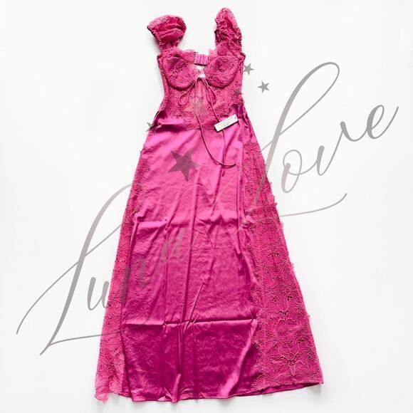 FOR LOVE & LEMONS Casey Maxi Dress in Pink NWT - Picture 3 of 11